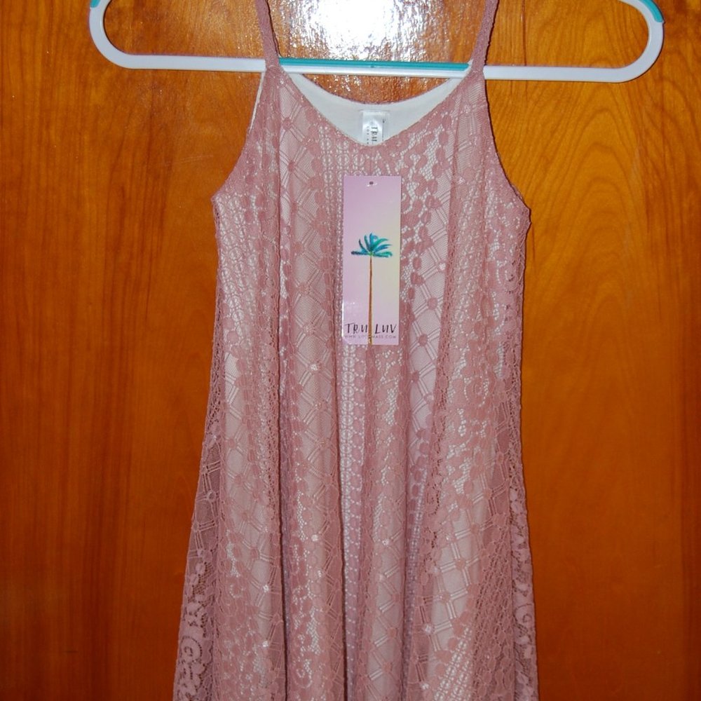 Tru Luv Girls Mauve Lace Dress